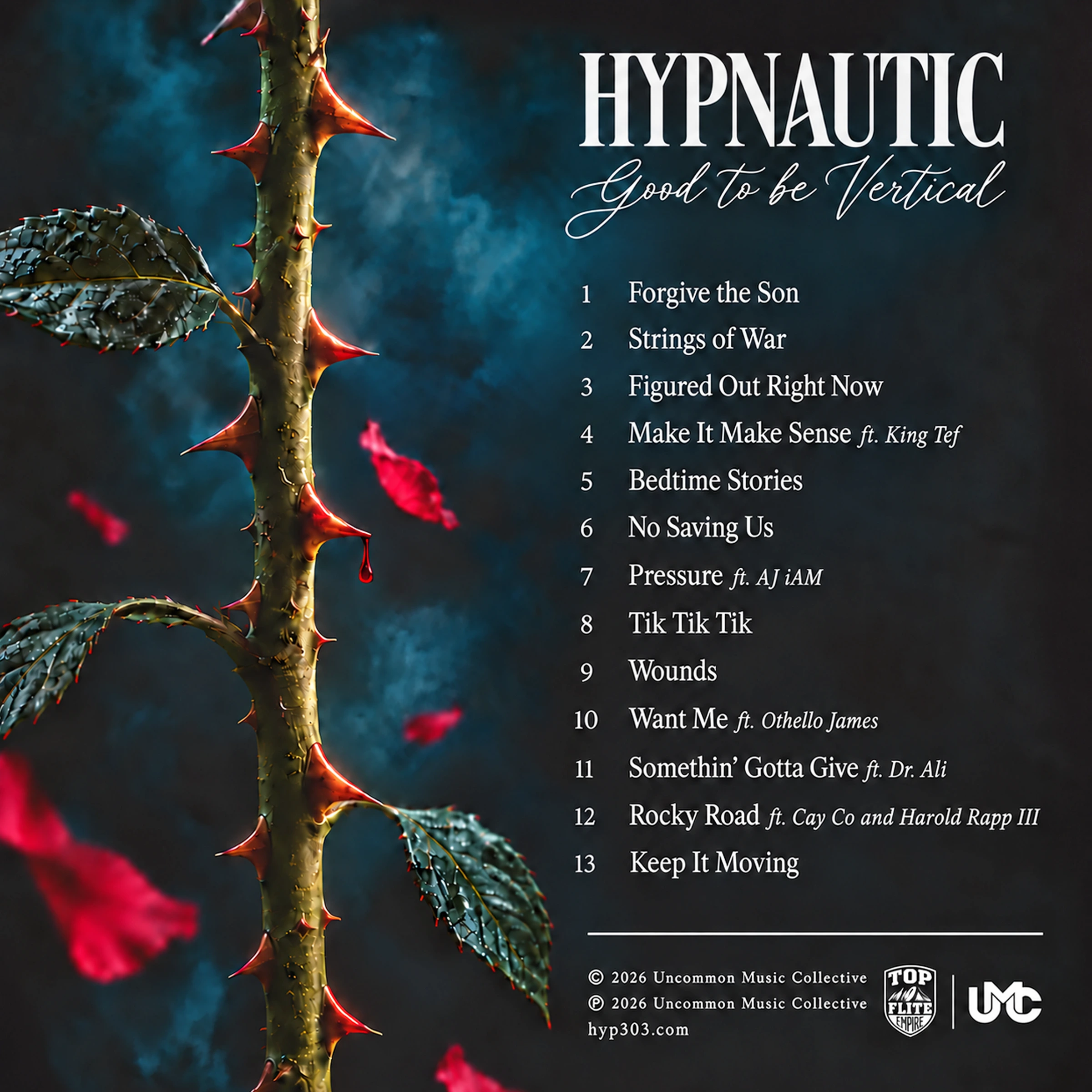 Good to Be Vertical — back cover and 13-track tracklist
